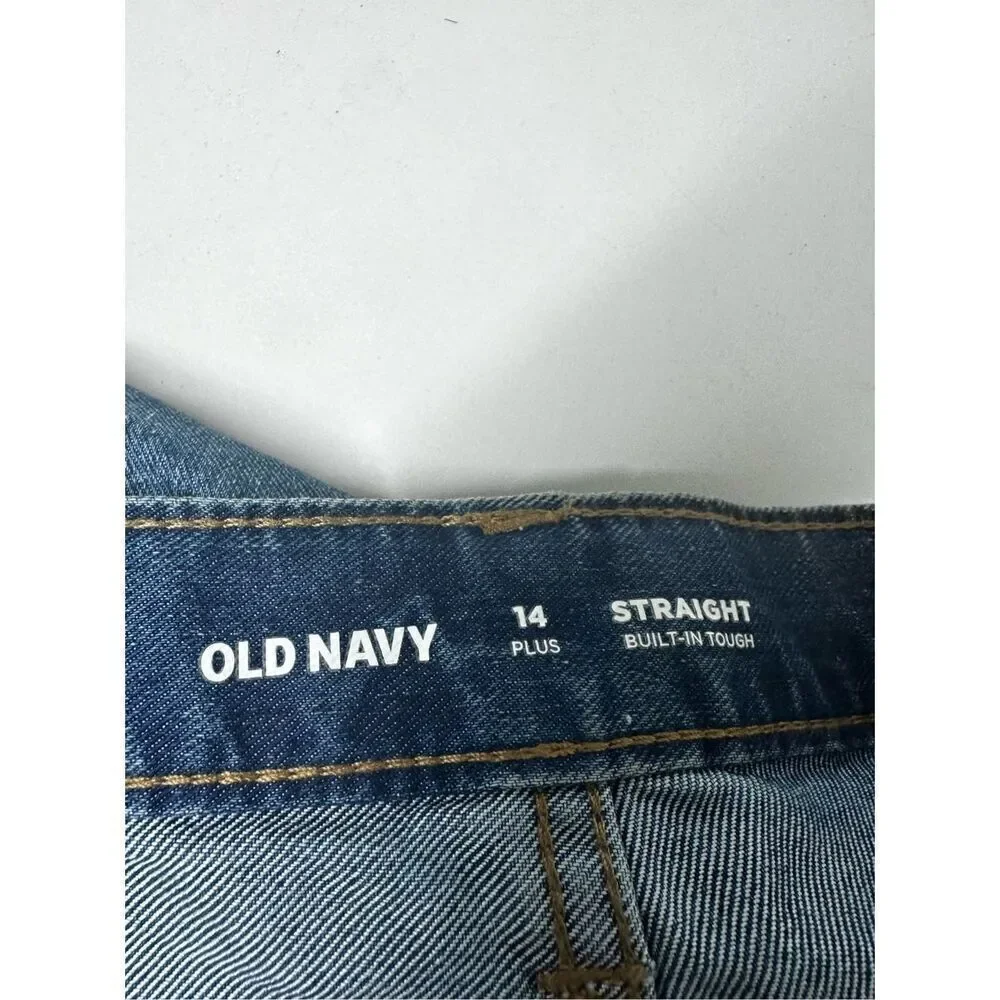 NWT Old Navy Boys Jeans Size 14 Regular Mid Rise Straight Classic Denim Blue